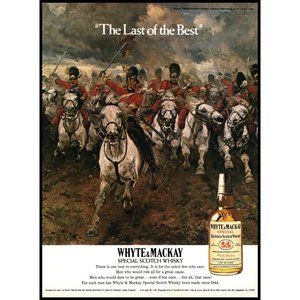 1981 Whyte and MacKay Scotch Whisky Vintage Print Ad Battle Red Coats Wall Art